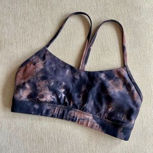 Lululemon Flow Y Nulu Bra - Size 6- Diamond Dye Graphite Grey Pink Pastel